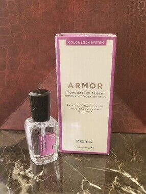 NIB Zoya Armor Topcoat UV Block for Nail Polish 10 Free Vegan 0.5oz/15ml
